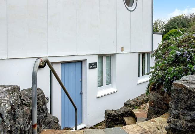 The Sea House has a few steps down from the car park.