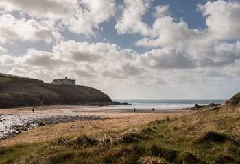 Low tide at Poldhu Cove, situated on the west coast of The Lizard.