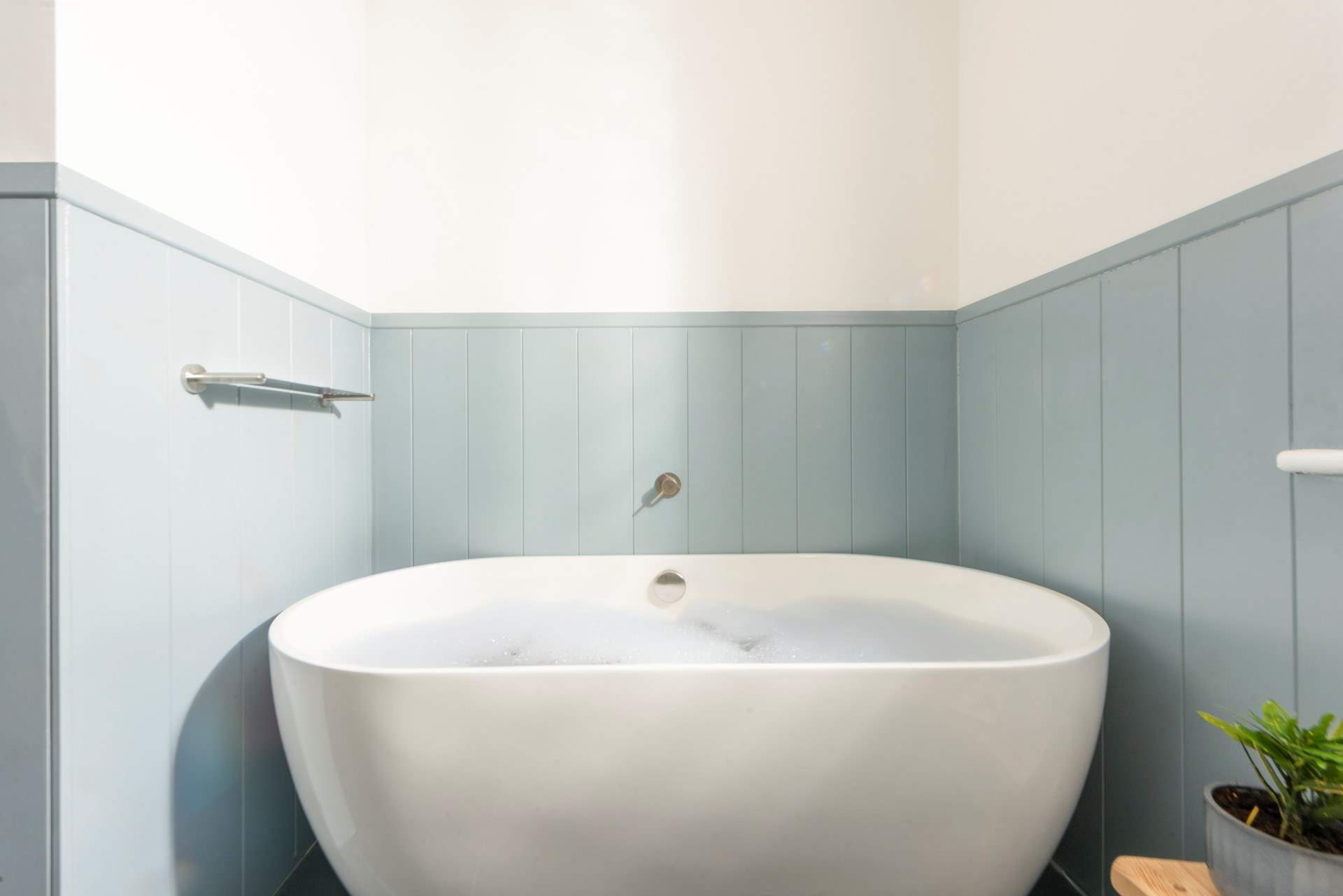 It boasts a gorgeous standalone bathtub.