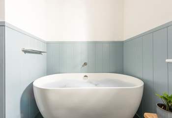 It boasts a gorgeous standalone bathtub.