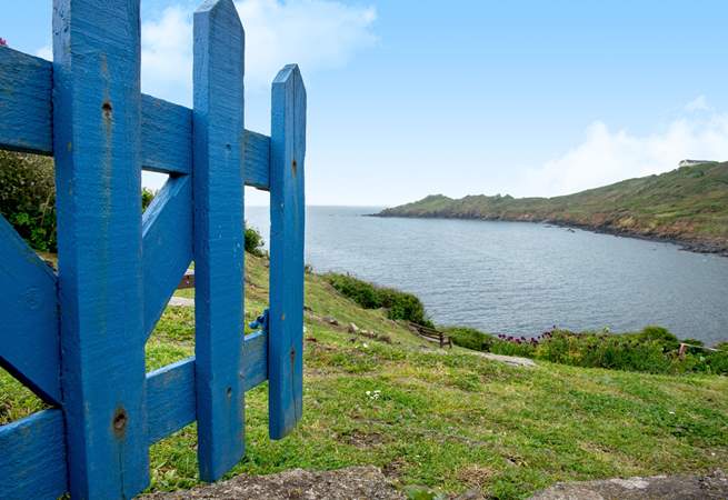 There is a gate that opens to the headland.