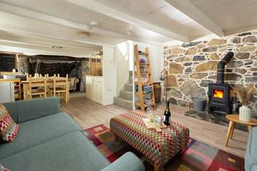 The open plan living space is cosy and welcoming.