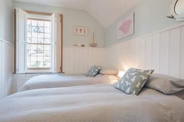 The twin bedroom is situated to the front of the property...