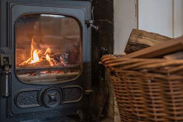 A cosy wood-burner for the cooler evenings