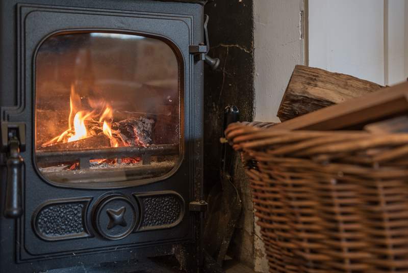 A  wood-burner for the cooler evenings