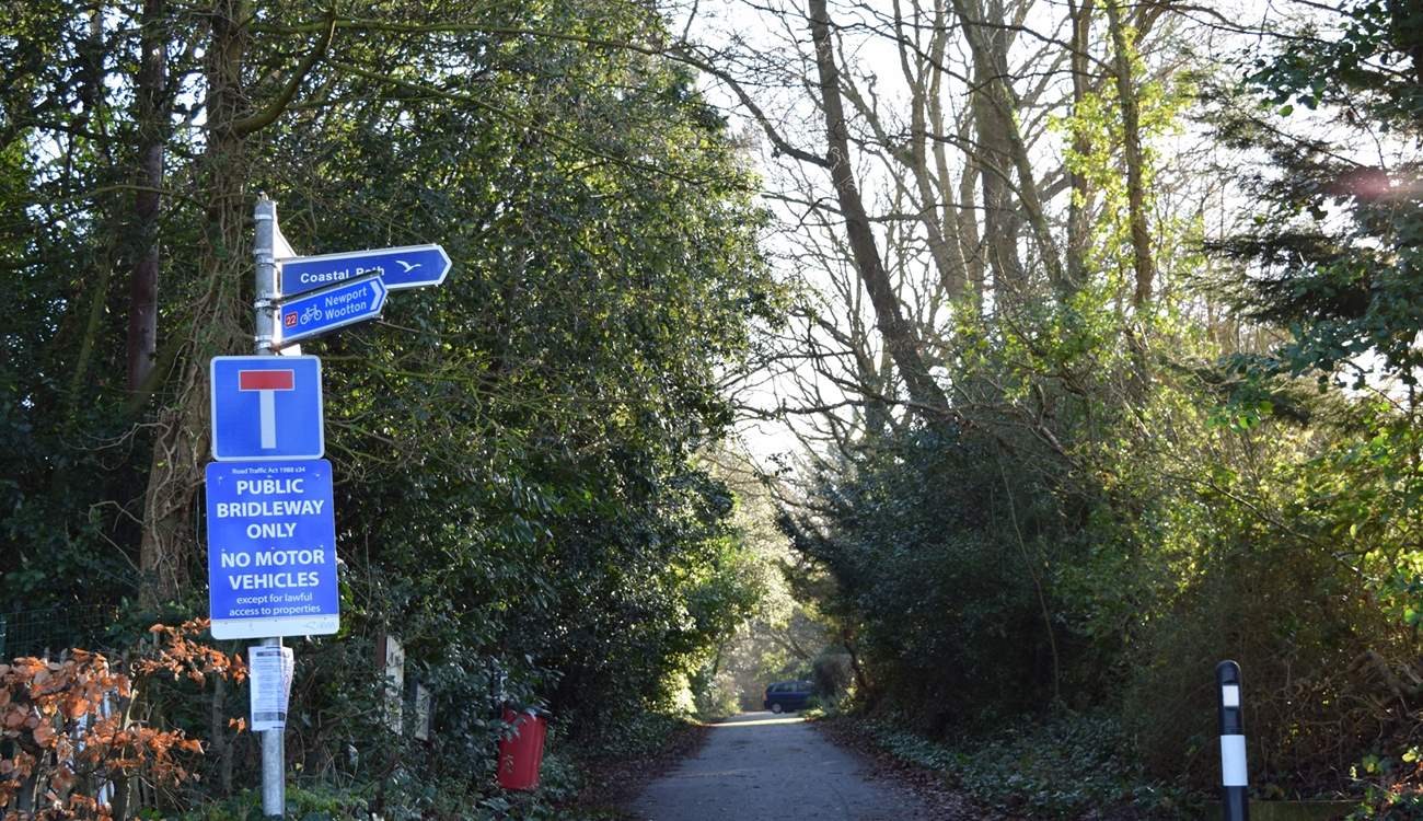 Just up the road from Lucaster you can walk along the track to Quarr Abbey. 