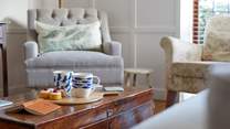 With comfortable seating and plenty of natural light.