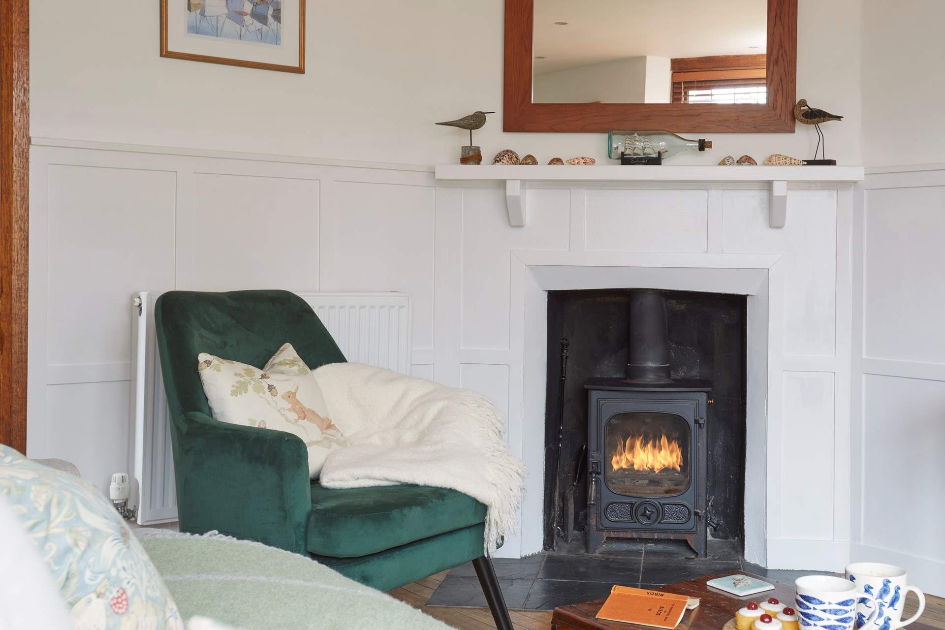 A cosy space with wood-burner for those chilly evenings.