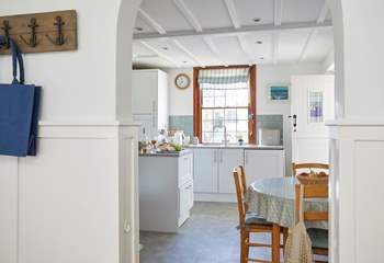 The well appointed kitchen/breakfast-room leads out to the pretty patio area.