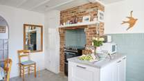A bright and practical space for relaxed holiday cooking.