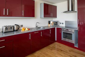 Well-equipped, modern kitchen.