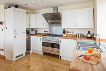 The large and well-equipped kitchen.