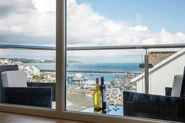 The views from the living-room are equally as stunning as the roof terrace.