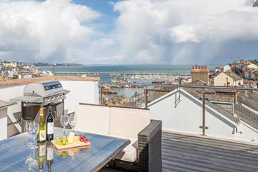 What a fabulous view over Brixham harbour from your rooftop terrace!