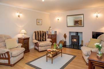 Snuggle up with a slice of cake in front of the fire.