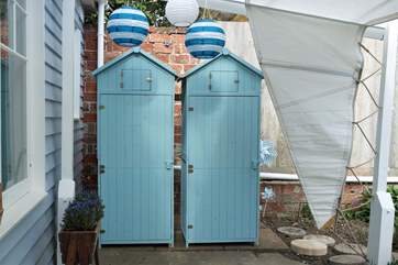 The quirky storage on the patio.