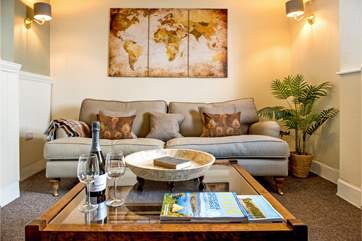 At the end of a busy day exploring this unspoilt part of Cornwall the sofa invites you to sit back and relax.