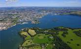 An aerial view of Mount Edgcumbe. - Thumbnail Image