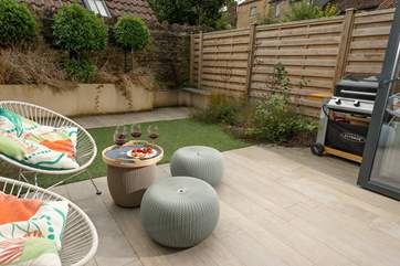 The enclosed outside space feels very private and is a secure place for young children or the four legged family friend.