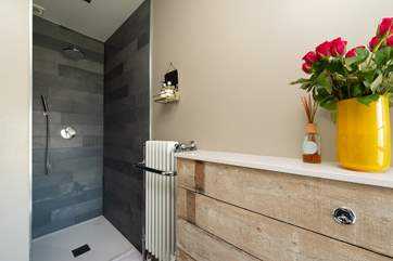 This is the walk in shower for the second floor bathroom... always great to have the choice of a bath or a shower.