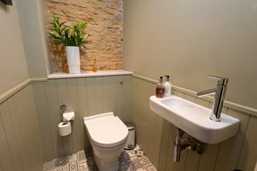 As well as the two bathrooms, there is a very convenient ground floor cloakroom