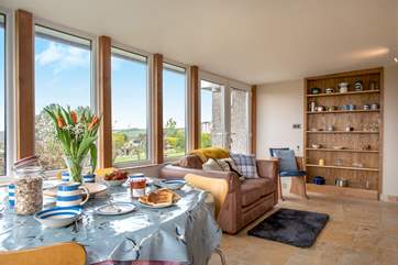 Patio doors lead out to the garden, which is shared with the friendly owner.