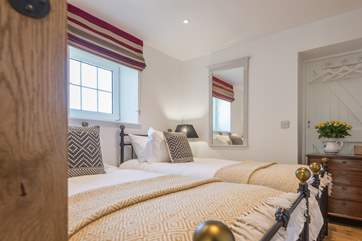 The ground floor twin room is beautifully decorated.