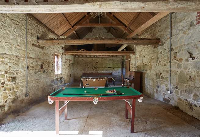 The converted barn with all its history, home to the games-room.