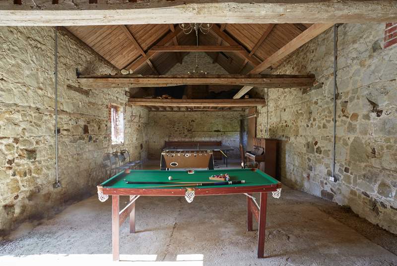 The converted barn with all its history, home to the games-room.