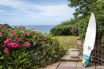 The tiered garden is perfect for exploring, and there's lots of room to store your surf gear!