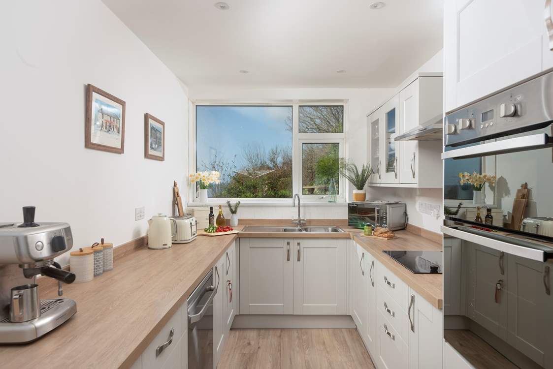 Even the kitchen has the most amazing outlook.