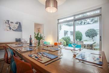 If the weather doesn't allow dining al fresco, never fear, you have this wonderful dining-room at your disposal.