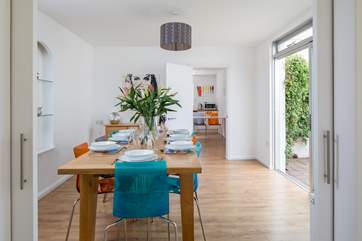 The dining-room links through to the kitchen. Perfect for serving up a feast.