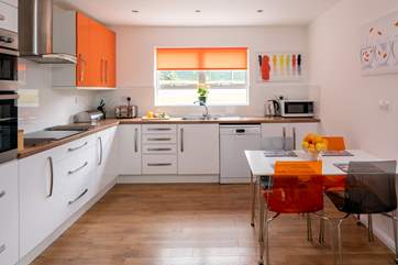 A wonderfully bright and well-equipped kitchen.