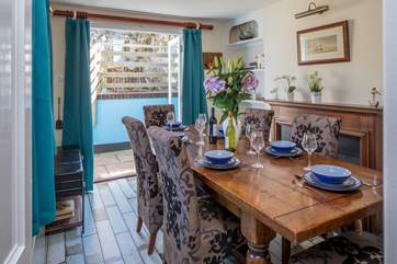 The fabulous dining-area leads out onto the patio.
