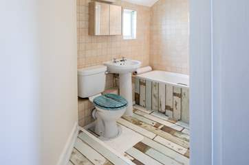 Mind the step down into the bathroom.