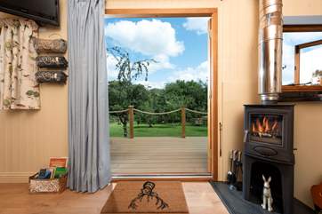 The toasty wood-burner ensures cosiness all year-round (there's under-floor heating too!).