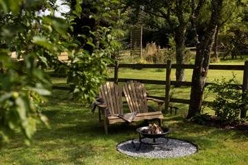 The fire-pit adds a lovely atmosphere to an evening.