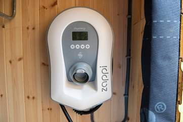 Horseshoe Shepherd's Hut has a very handy electric car charging point.