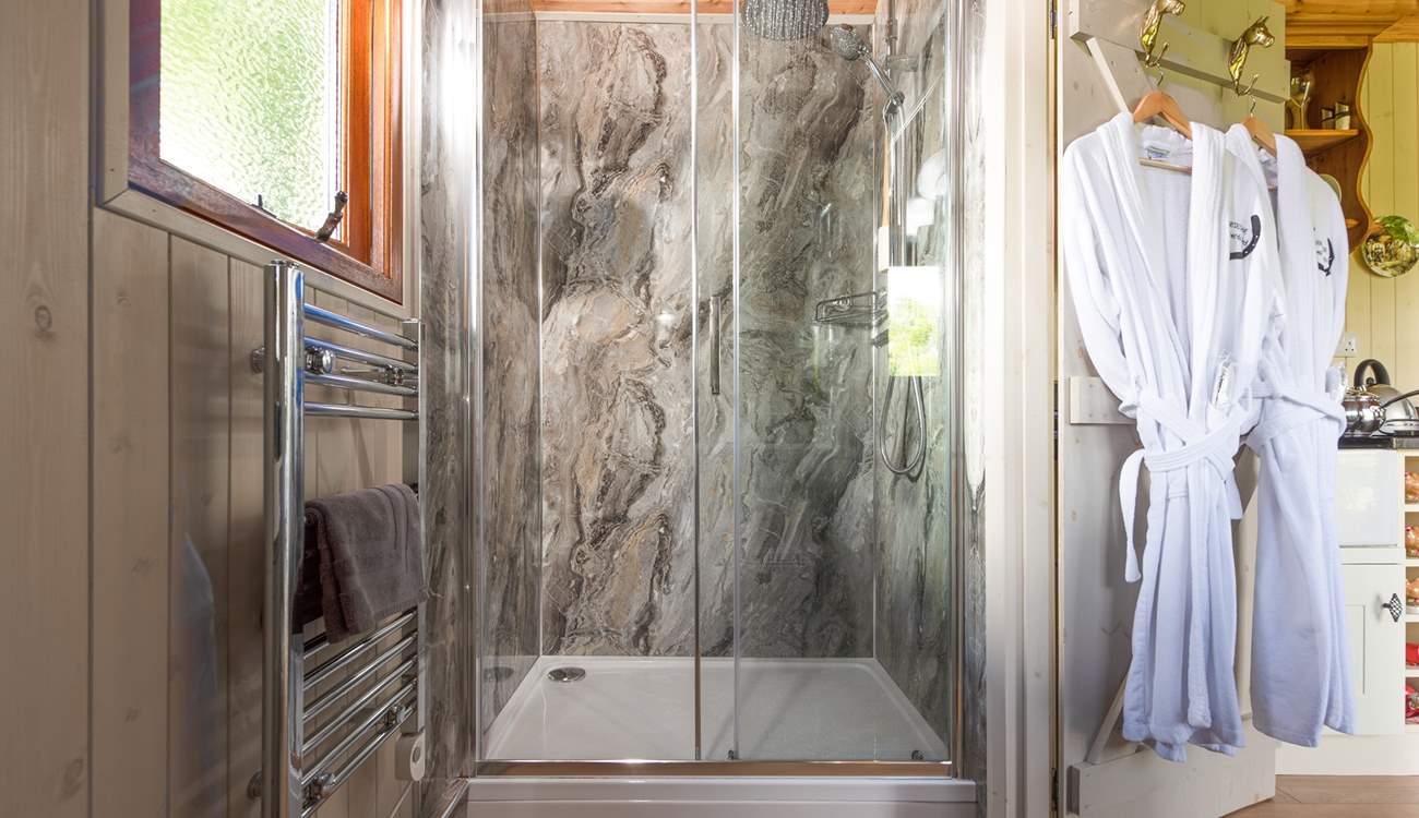 The stylish shower room.