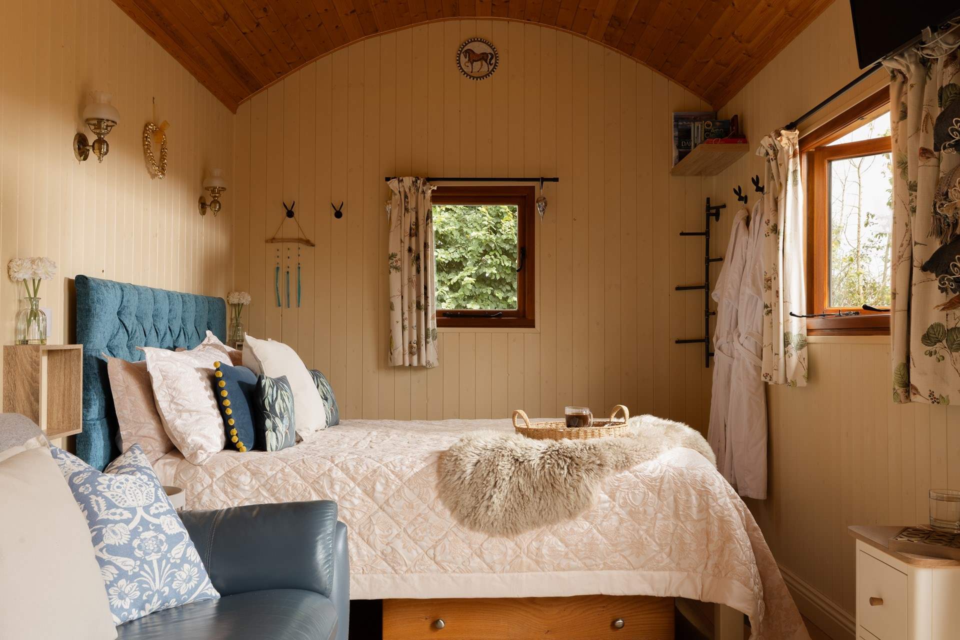 The sumptuous king-size bed promises a restful night's sleep. 