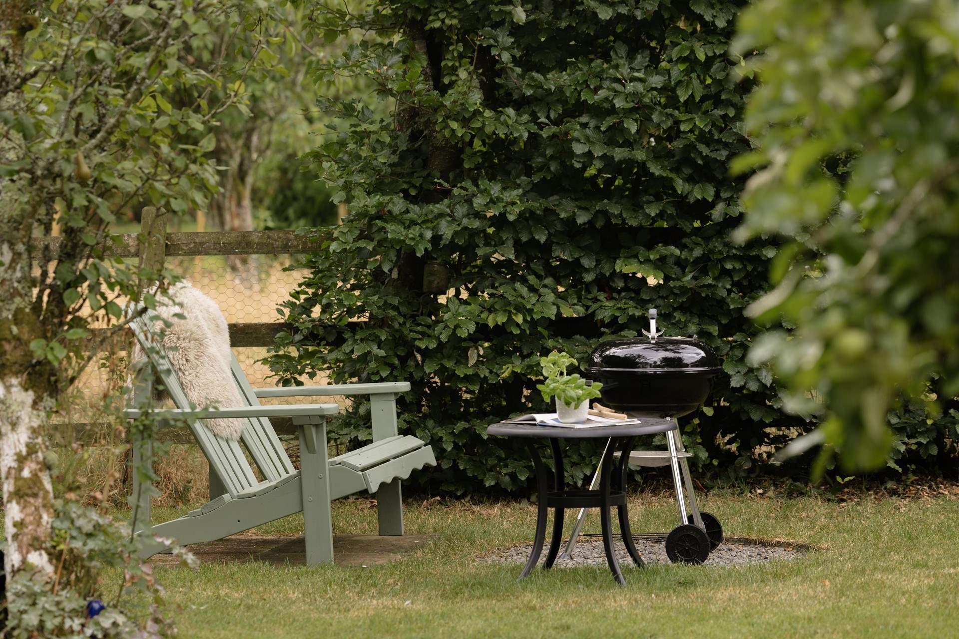 The charcoal barbeque can be used to rustle up some delicious meals.