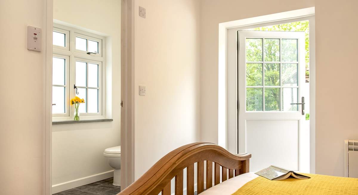 The shower-room leads off from the bedroom. You can also sneak outside from the bedroom - ideal for those early morning coffees on the terrace.