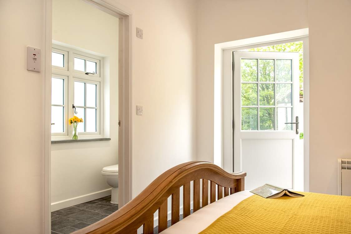 The shower-room leads off from the bedroom. You can also sneak outside from the bedroom - ideal for those early morning coffees on the terrace.
