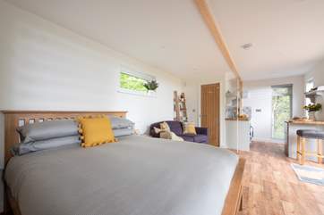 There is a comfy king-size bed to jump into at the end of a busy day exploring this lovely area.