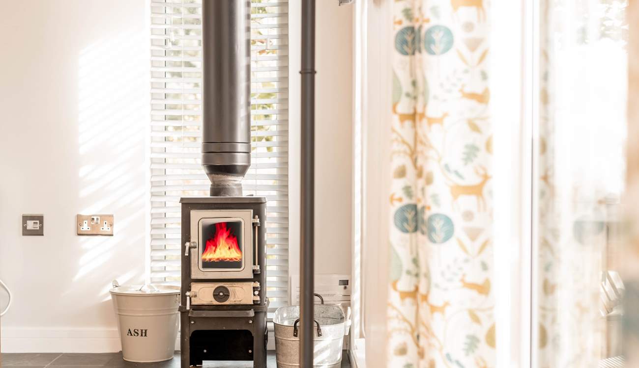 With a warming wood-burner for those out of season escapes.