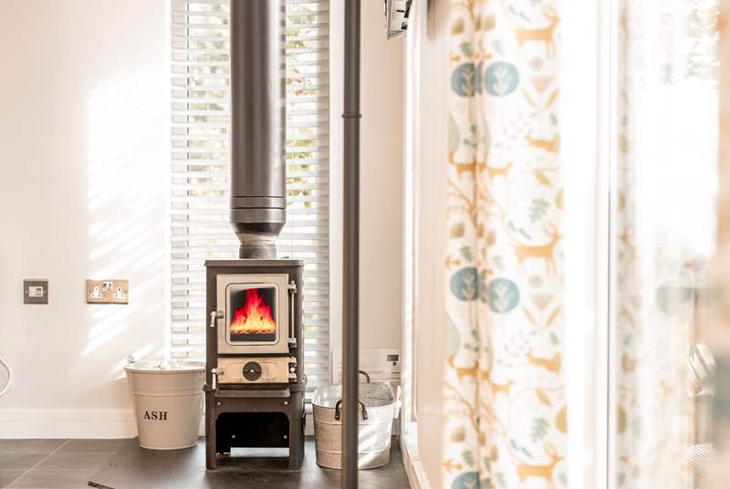 With a warming wood-burner for those out of season escapes.