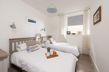 Bedroom two is a twin room.