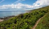 Exploring the coast path is a must -  tracks lead from the path down to the beach below. - Thumbnail Image