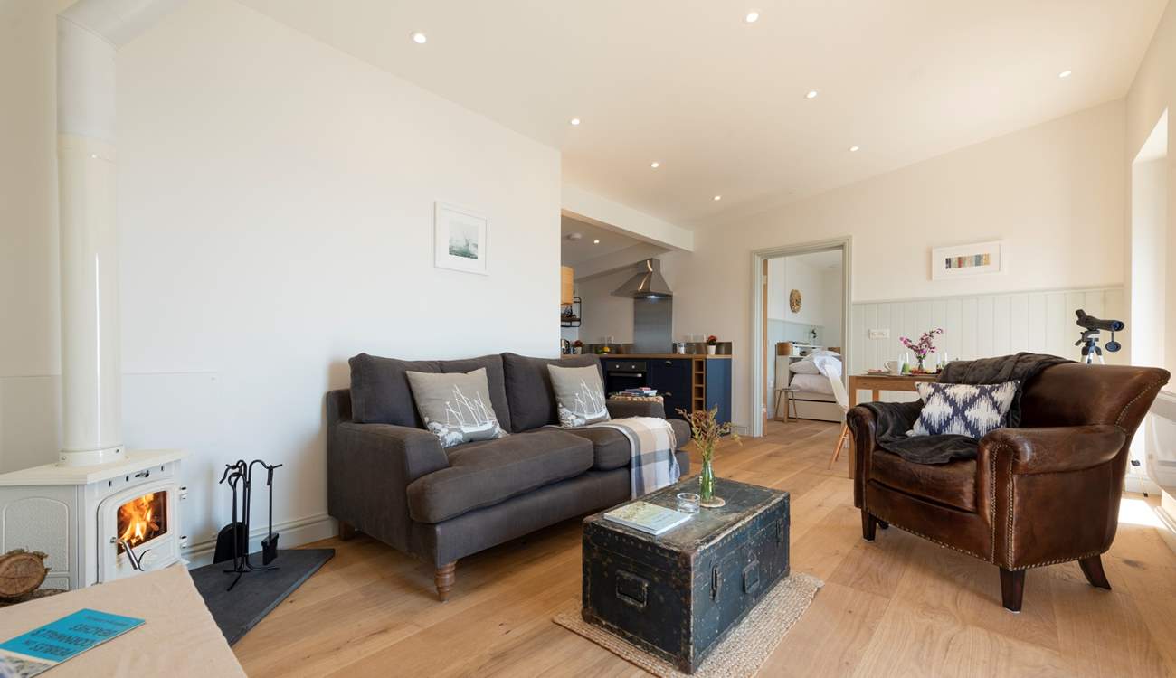 The open plan living-room is both spacious and stylish.